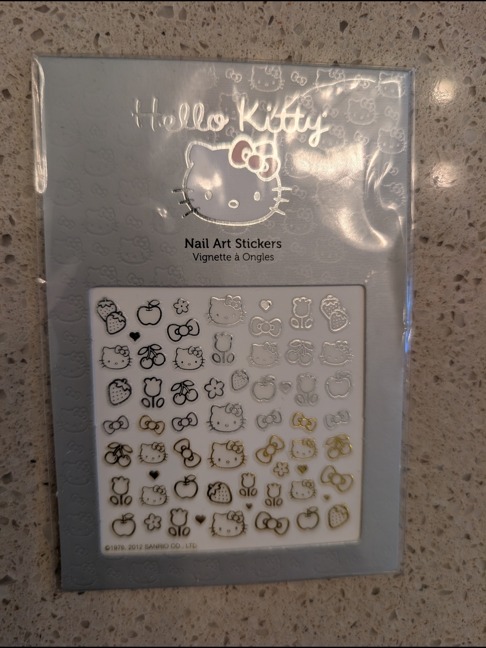 Hello Kitty Nail Art Stickers - Silver & Gold Accents